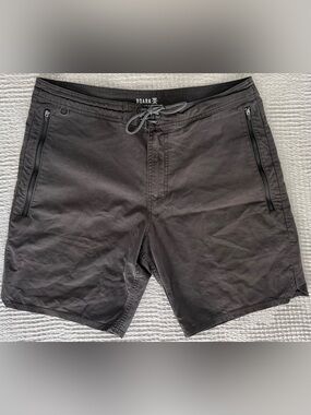 Roark Layover Travel Shorts Men 34 Charcoal Gray RS260 Zip Pockets 8”